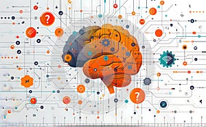 AI Brain Network Concept â Data Flow, Neural Connections, Machine Learning & Cognitive Thinking. AI Generated