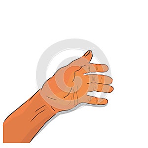 Conceptual Simple Vector Hand Draw Sketch, Illustration for victim of criminal, Blooding Hand of Dead Body, Isolated on White photo