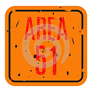 Conceptual vector illustration. Area 51 sign