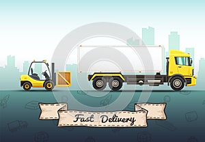 Conceptual vector illustration of fast delivery service.