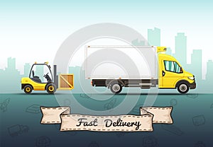 Conceptual vector illustration of fast delivery service.