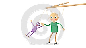 Puppet Master Hand Controlling, vector design Generative AI