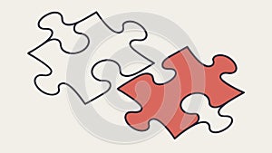 Connected Puzzle Pieces, Solution Teamwork Concept, vector design Generative AI