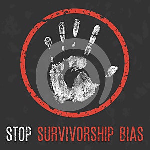 Vector illustration. Social problems. Stop survivorship bias. photo