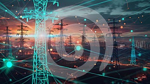 Conceptual visualization of an AI-powered smart grid