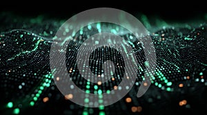 A conceptual visualization of artificial intelligence organizing raw, unstructured data into meaningful patterns. Generative AI
