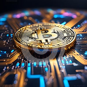 Conceptual visualization of the cryptocurrency bitcoin