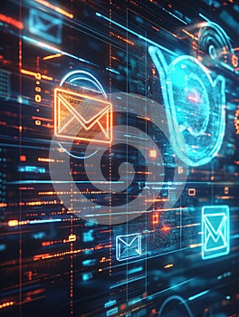 Conceptual visualization of email security interface highlighting spam detection within a digital environment