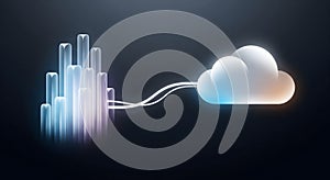 Abstract Digital Data Flow: Secure Cloud Computing Connection for Technology Professionals and Business Infrastructure.