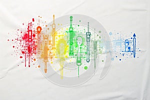 Conceptual whiteboard Abstract ideas, creative process, problem solving, brainstorming tool, visual metaphor.