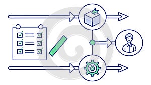 Conceptual Workflow Process Diagram Vector Illustration, vector design Generative AI