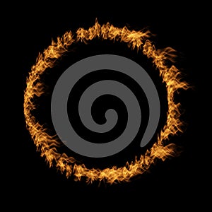 Hot raging blaze of fire, circle round ring flame shape