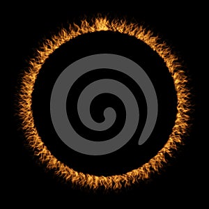 Hot raging blaze of fire, circle round ring flame shape