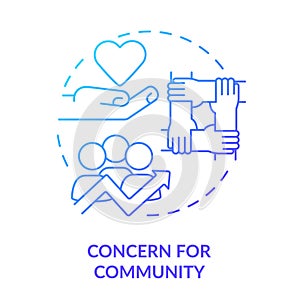 Concern for community blue gradient concept icon