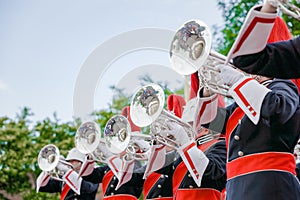 Concert band or windband performing during event