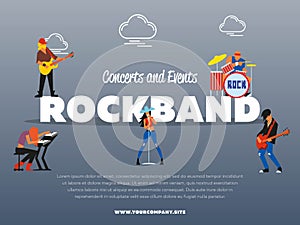 Concert and events rockband banner