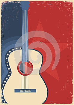 Concert guitar for poster music festival.