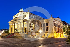 Concert Hall Konzerthaus on Gendarmenmarkt square at night, Berlin, Germany