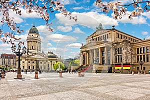 Concert Hall (Konzerthaus) and New Church on Gendarmenmarkt square in spring, Berlin, Germany