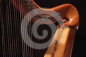 Concert Harp. close up.