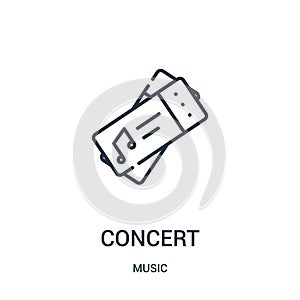 concert icon vector from music collection. Thin line concert outline icon vector illustration