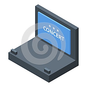 Concert scene icon, isometric style