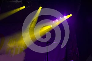 Concert stage.Stage Lights. Colorful background of stage lights.