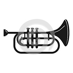 Concert trumpet icon, simple style