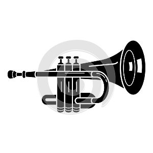 Concert trumpet icon, simple style