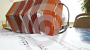 Concertina and music sheets