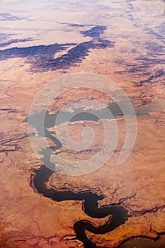 Conchas lake, new mexico, aerial shot