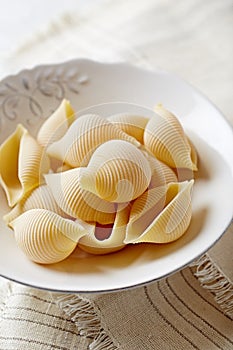 Conchiglie pasta in a ceramic bowl