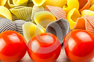 Conchiglie pasta with cherry tomatoes