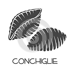 Conchiglie pasta glyph icon