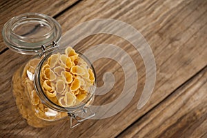 Conchiglie pasta in a jar