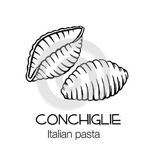 Conchiglie pasta outline icon