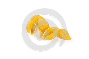 Conchiglioni pasta shells , isolated on a white background.