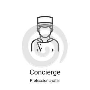 concierge icon vector from profession avatar collection. Thin line concierge outline icon vector illustration. Linear symbol for