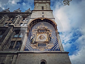 The Conciergerie Clock, The Clock Tower Tour de l`Horloge. The oldest public clock Paris as remaining part of the Palais de la