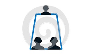 Concilium icon, business meeting, conference thin line symbol for web and mobile phone on white background