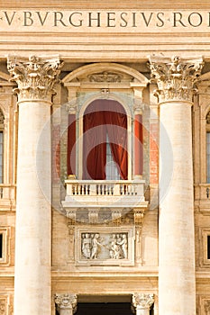 Conclave balcony in St. Peter's Basilica in the Vatican