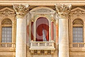 Conclave balcony in St. Peter's Basilica in the Vatican