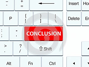 Conclusion red keyboard button
