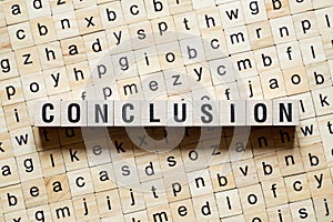 Conclusion word concept on cubes