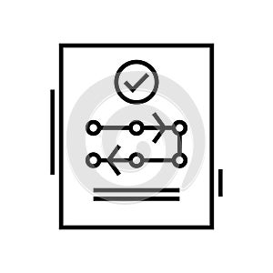 Conclusive decision line icon, concept sign, outline vector illustration, linear symbol.