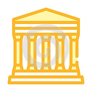 Concordia temple, agrigento sicily color icon vector illustration