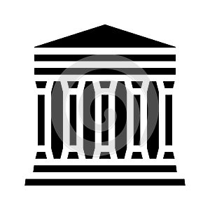 Concordia temple, agrigento sicily glyph icon vector illustration