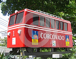 Concovado tram car in Rio de Janeiro, Brazil