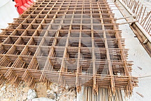 Concreate metal mesh reinforcement at constructiion site