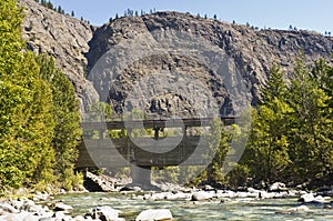 Concrete aquaduct over the Cayoosh Creek